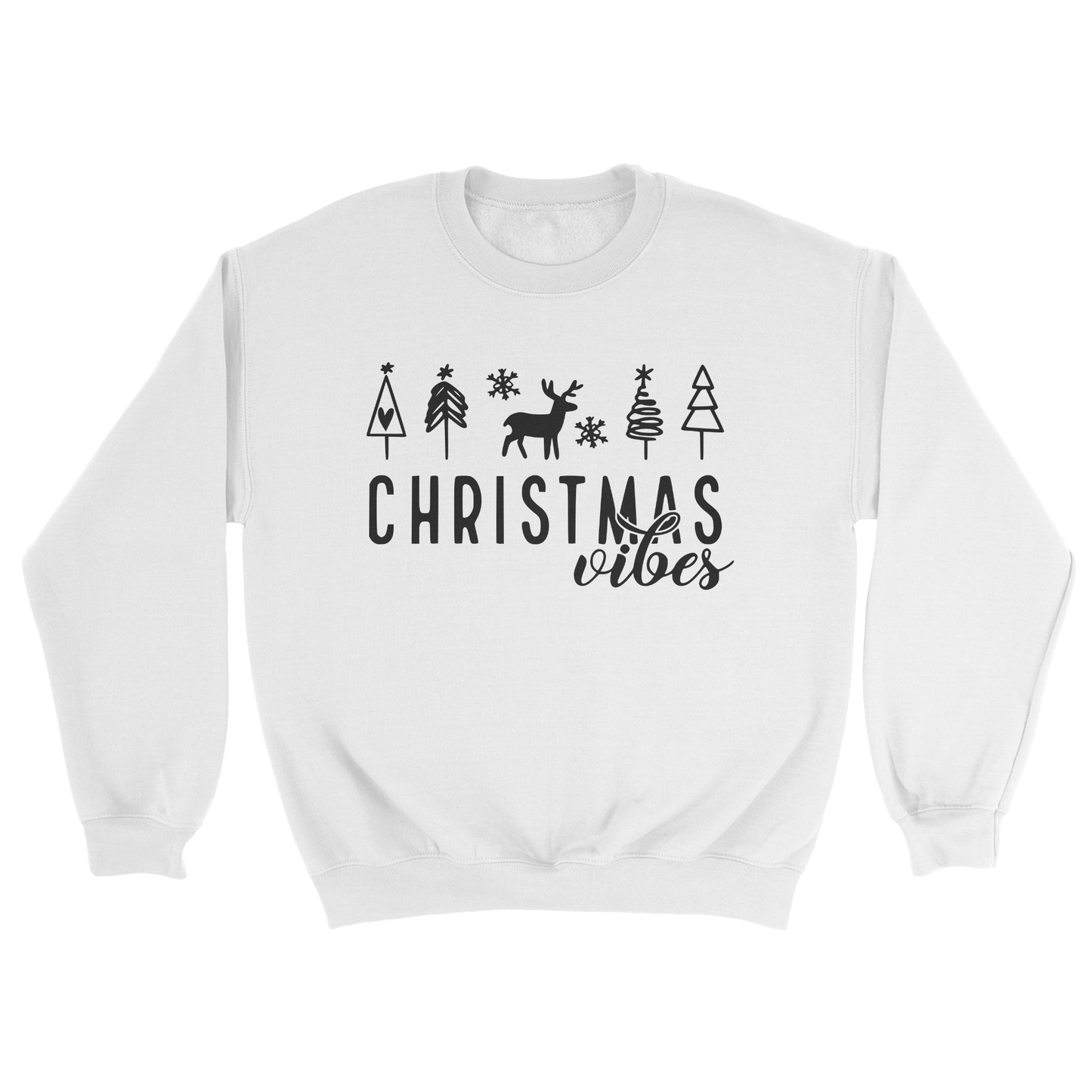 Christmas Vibes Crewneck Sweatshirt in White