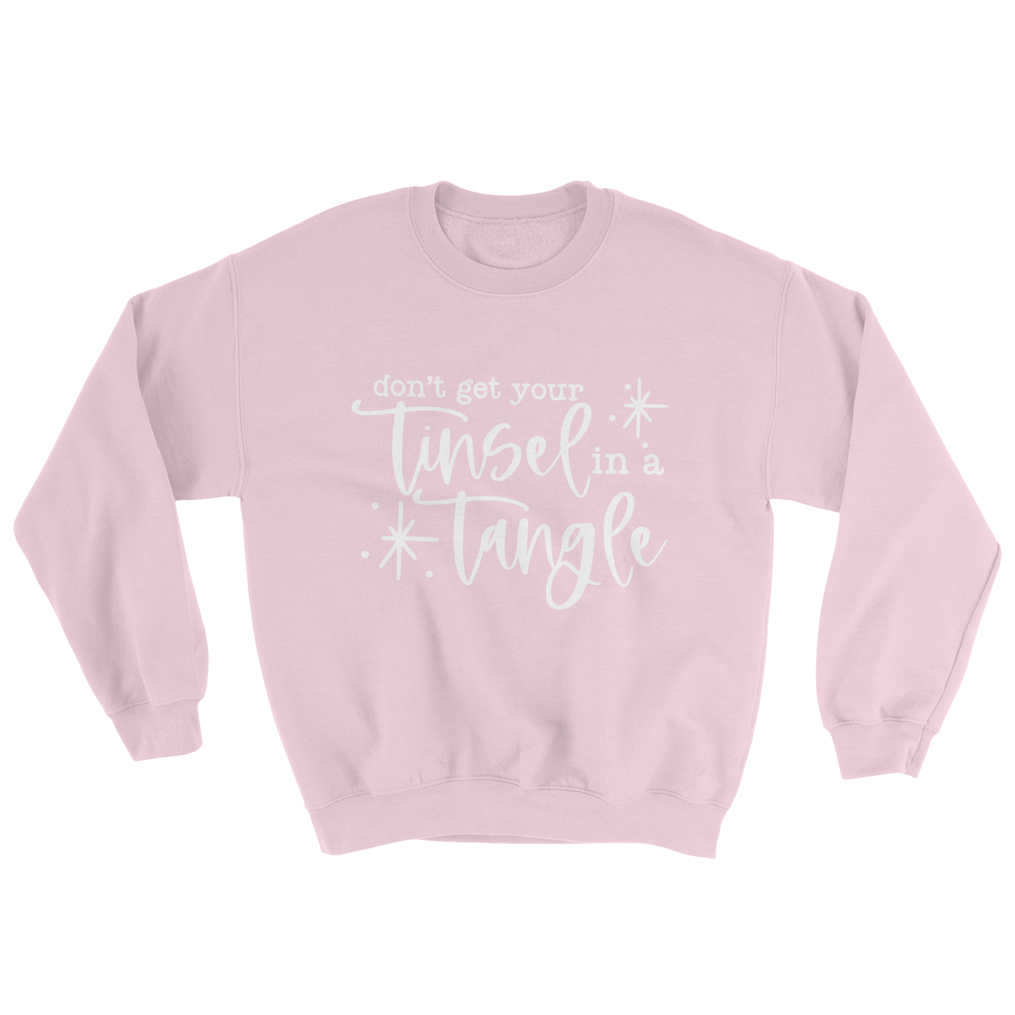 Tinsel in a Tangle Crewneck Sweatshirt in Light Pink