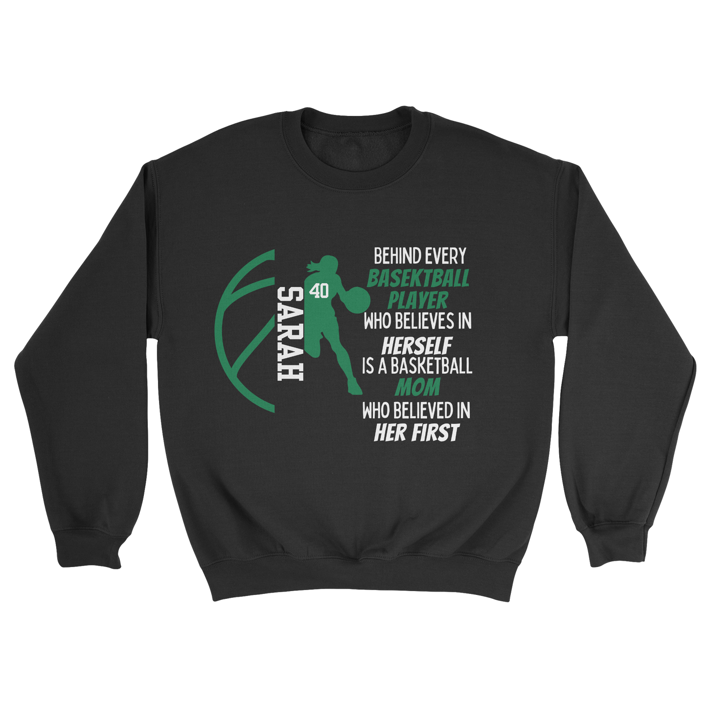 Girl Basketball Parent Crewneck Sweatshirt