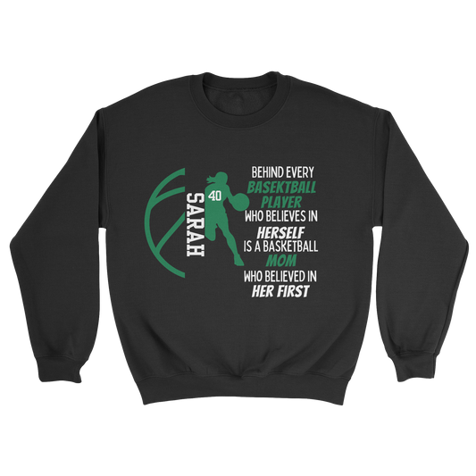 Girl Basketball Parent Crewneck Sweatshirt