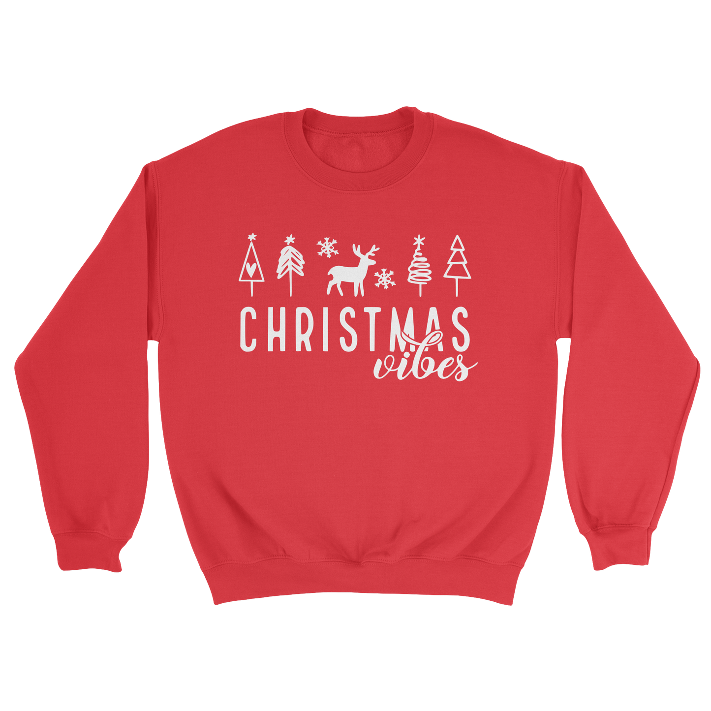 Christmas Vibes Crewneck Sweatshirt in Red