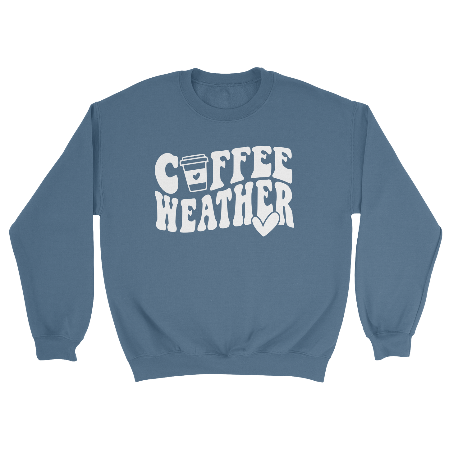 Coffee Weather Crewneck Sweatshirt in Indigo Blue