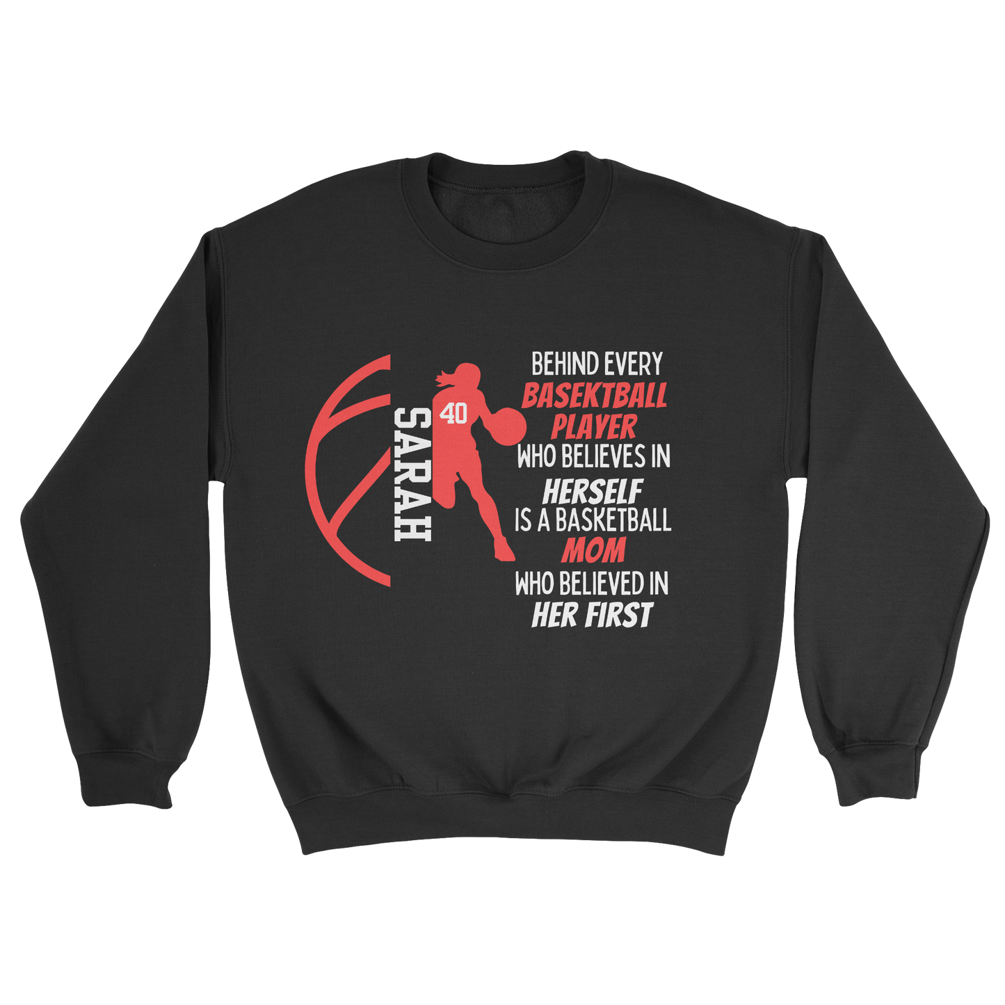 Girl Basketball Parent Crewneck Sweatshirt