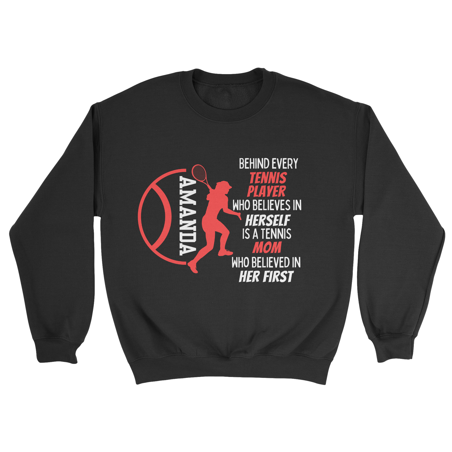 Girl Tennis Parent Crewneck Sweatshirt