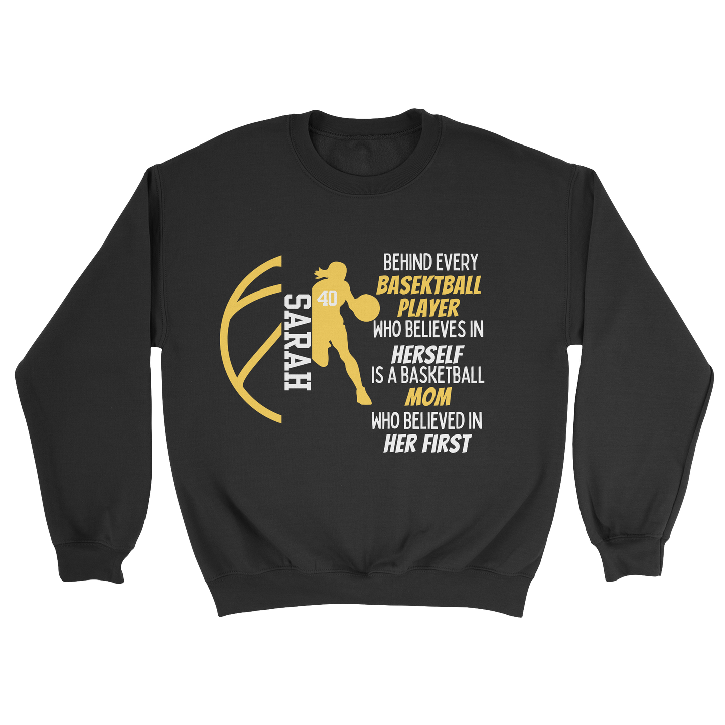 Girl Basketball Parent Crewneck Sweatshirt