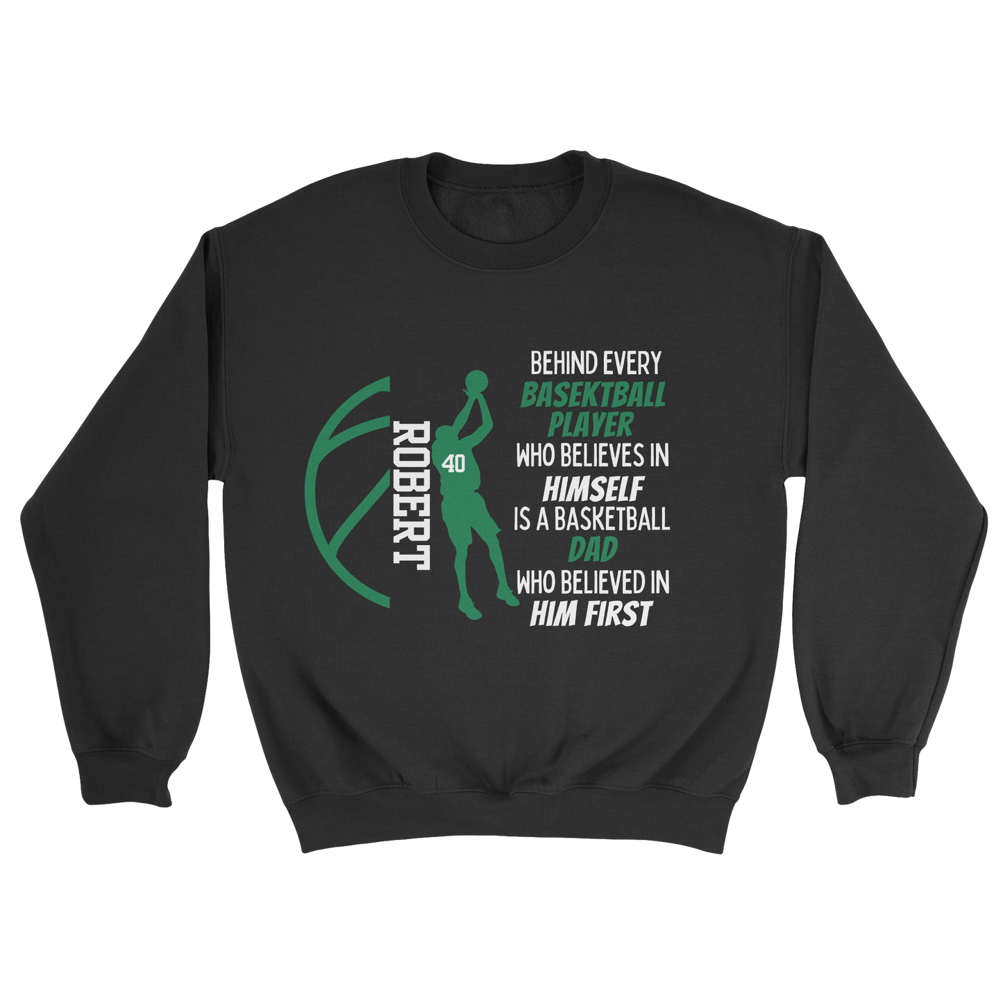 Boy Basketball Parent Crewneck Sweatshirt