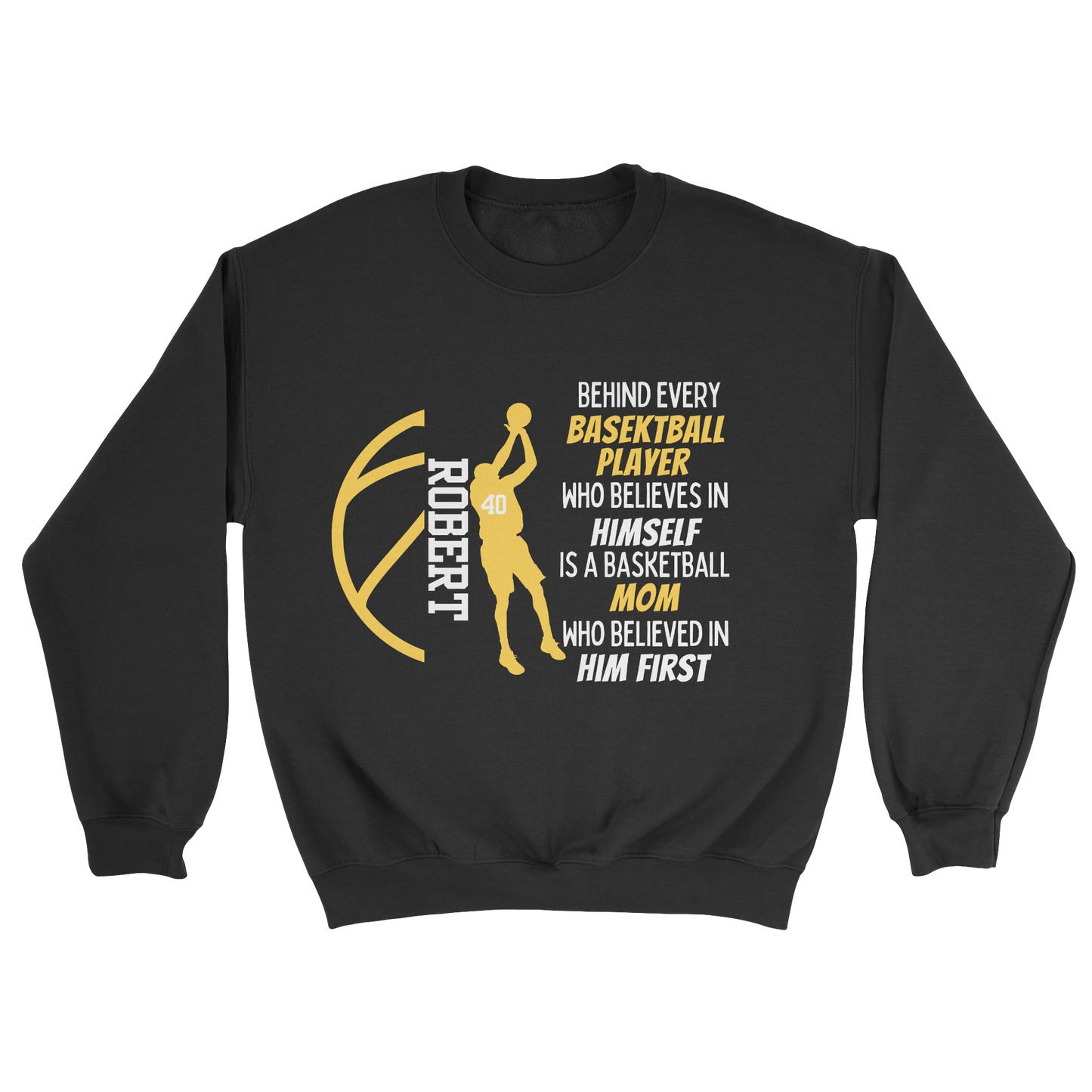 Boy Basketball Parent Crewneck Sweatshirt