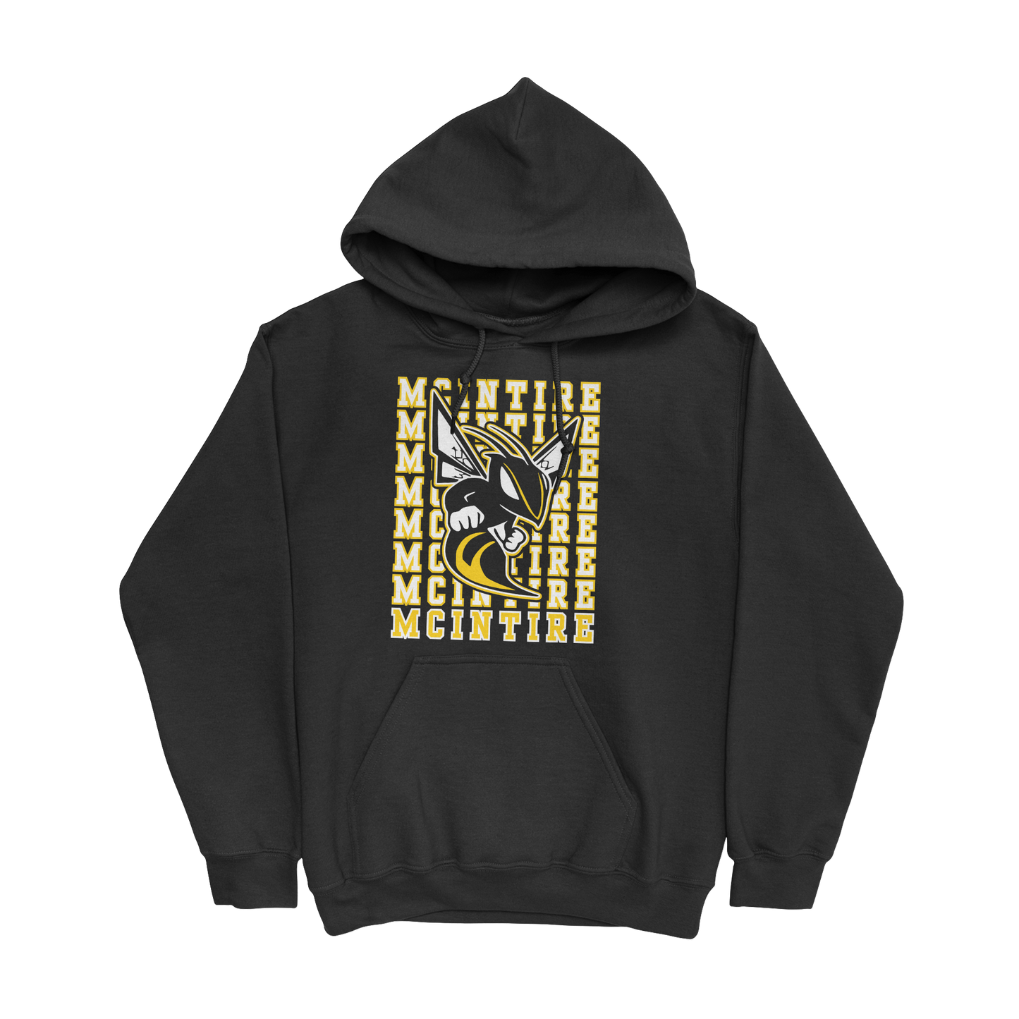 Repeating McIntire Hooded Sweatshirt in black 