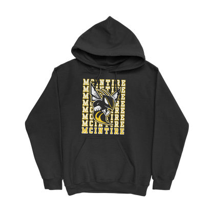 Repeating McIntire Hooded Sweatshirt in black 