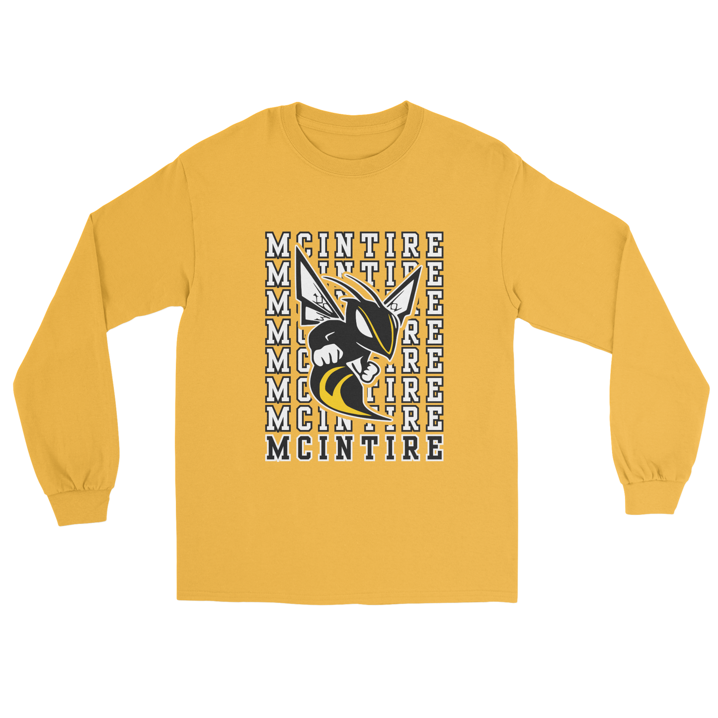 Repeating McIntire Long Sleeve Tee in gold 