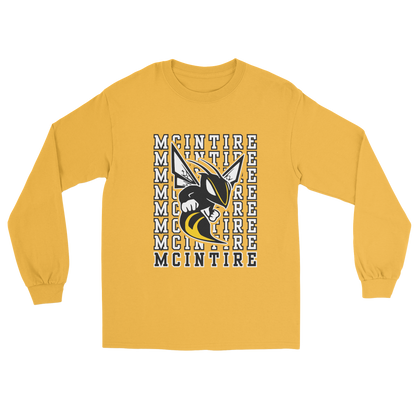 Repeating McIntire Long Sleeve Tee in gold 