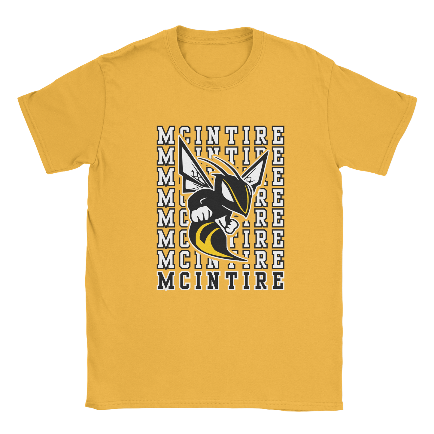 Repeating McIntire T-Shirt in gold 