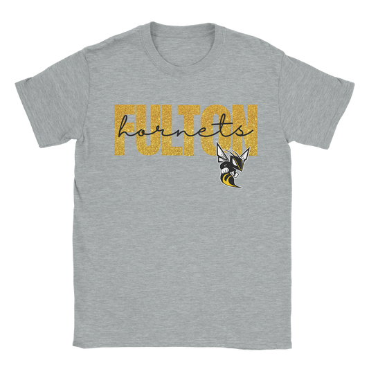 Glitter Fulton Hornets T-Shirt in gray