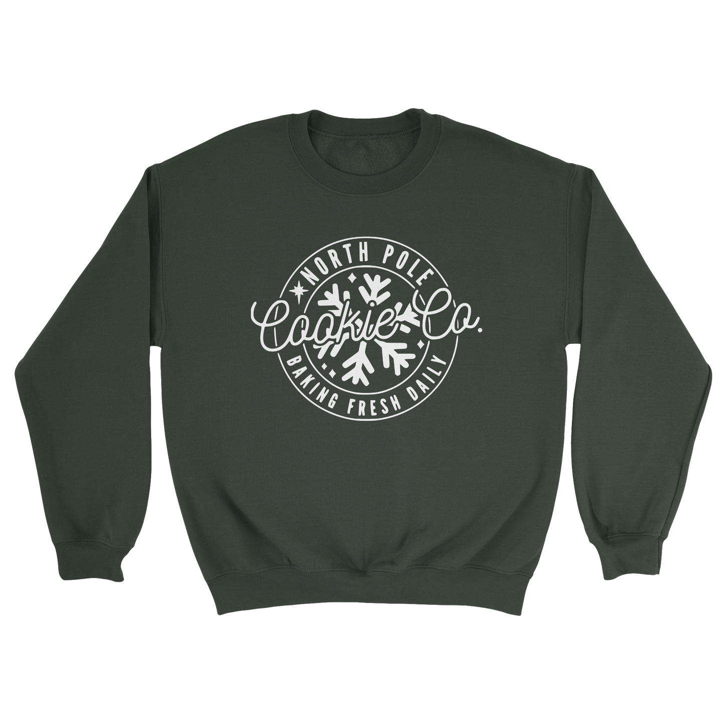 North Pole Cookie Co Crewneck Sweatshirt in Forest Green