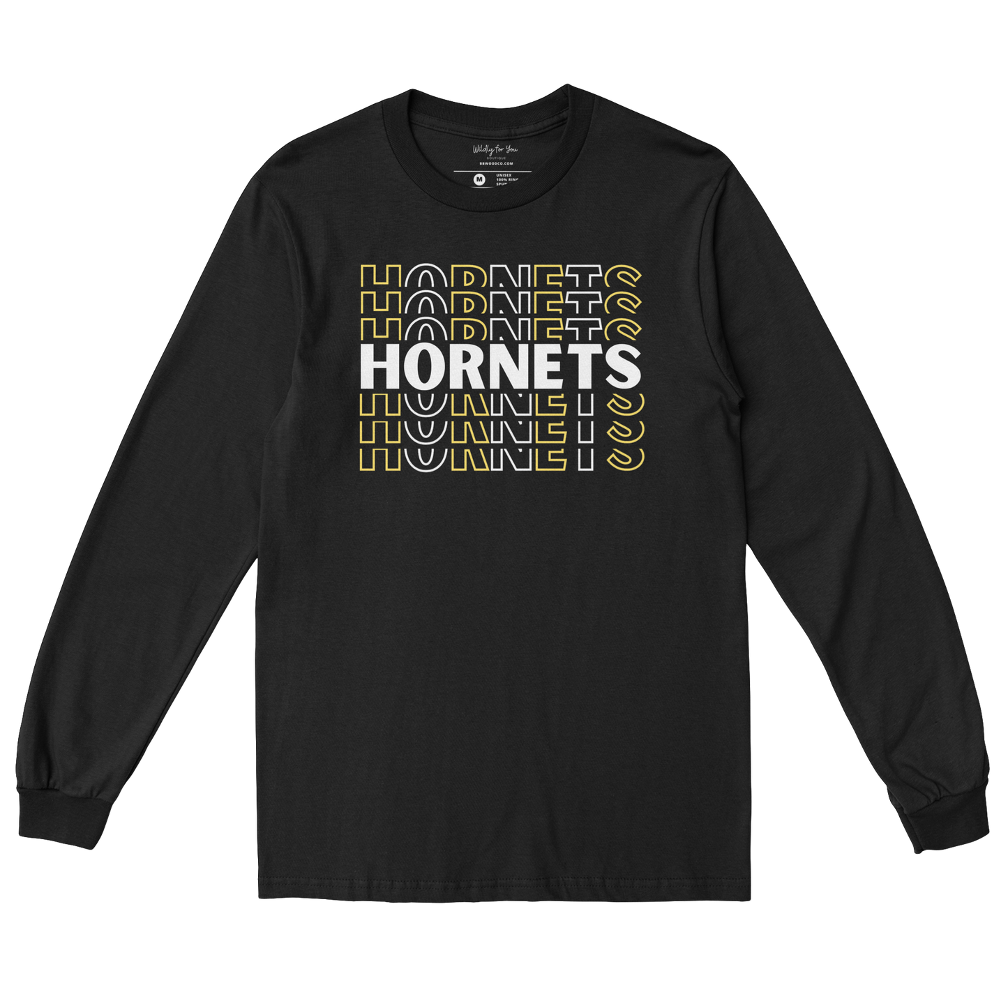 Repeating Hornets Youth Long Sleeve Tee